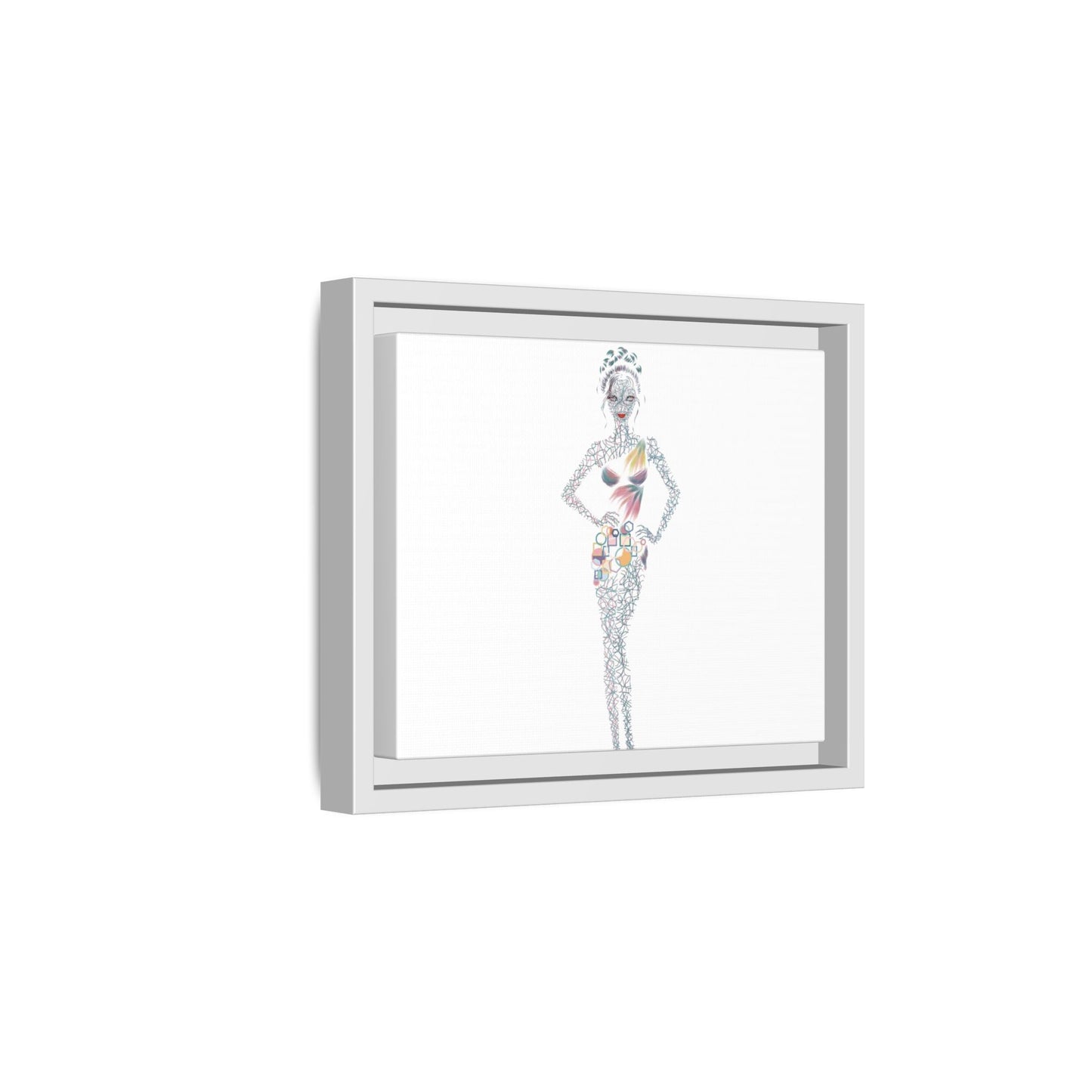 Framed Matte Canvas Art — Colorful Fashion Silhouette Print
