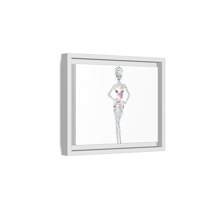 Framed Matte Canvas Art — Colorful Fashion Silhouette Print
