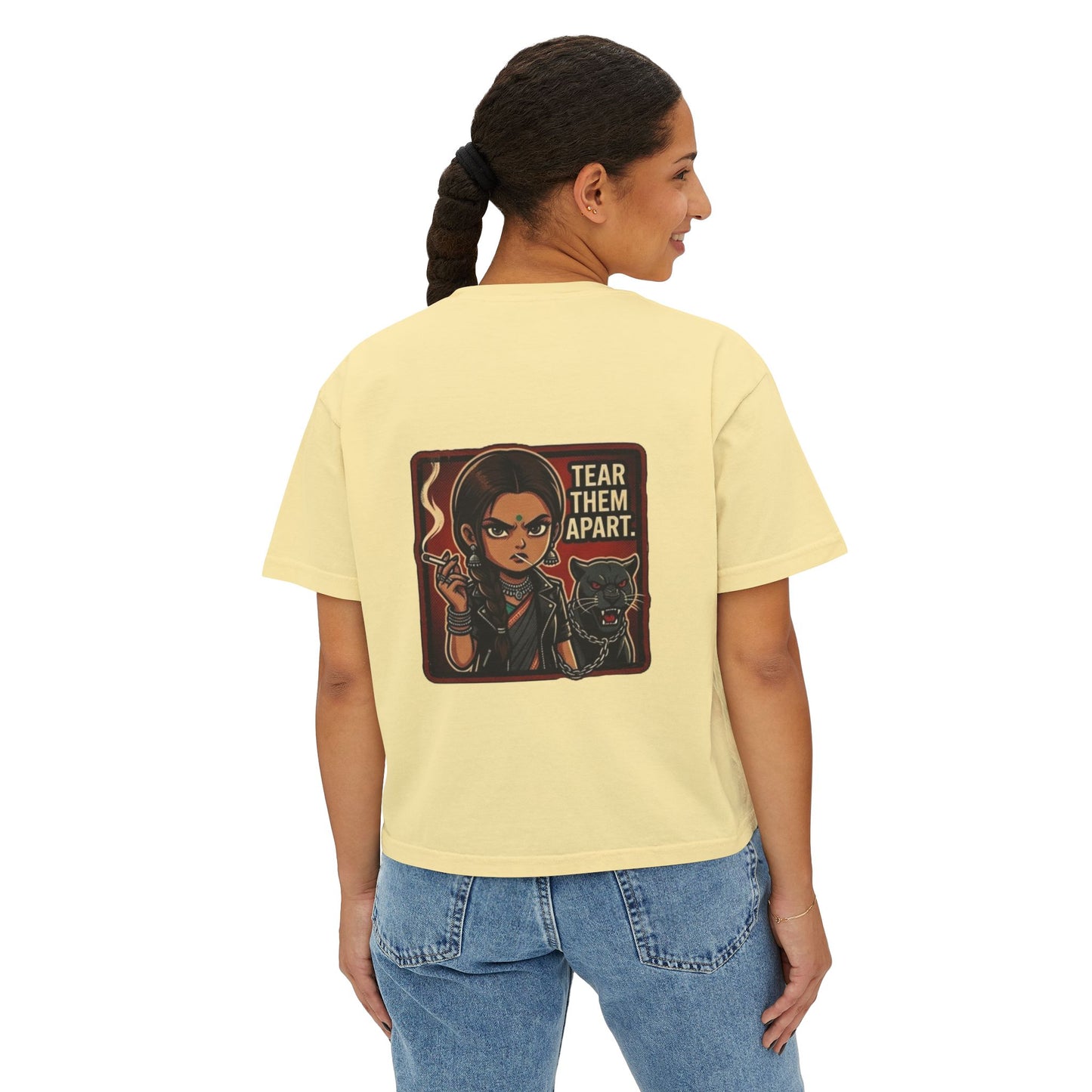 Wild & Free Women's Boxy Tee — "Tear Them Apart" Retro Graphic