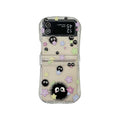 Jolie coque de téléphone pliable taille fine avec boule de charbon pour Samsung Galaxy Z Flip 4/5/6/7