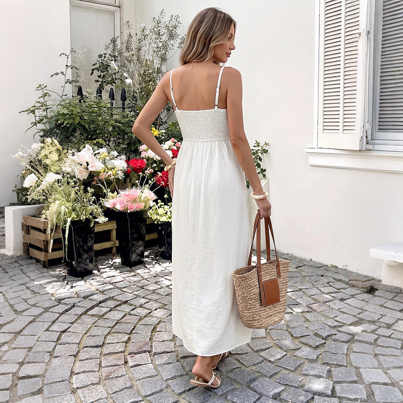Robe caraco à col en V