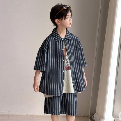 Boys' pure cotton short sleeved set