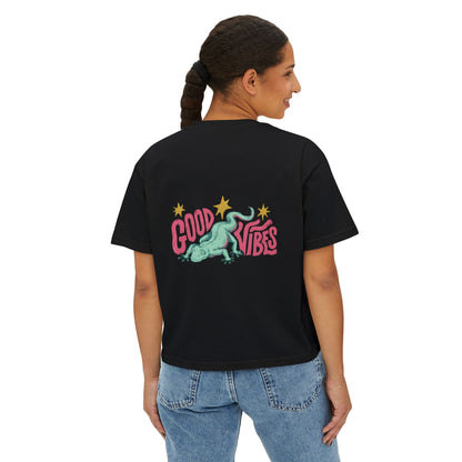 Halloween Pumpkin Ghost Floral Boxy Tee