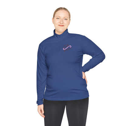 Quarter-Zip Pullover — 'Stay Cozy' Embroidered Chest & Sleeping Fox Back