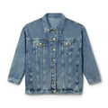 Women's Denim Jacket with Pumpkin Ghost Backprint — Cute Fall Halloween Jacket