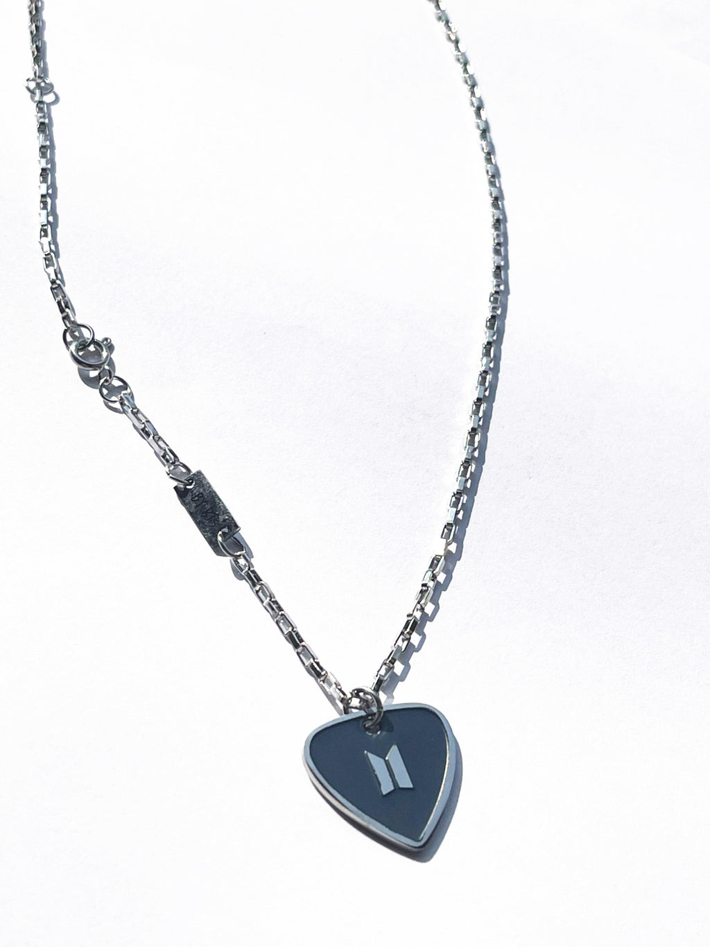 BTS Min Yoongi Necklace Peach Heart Pendant Couples Holiday Gift SUGA Pull-out Necklace