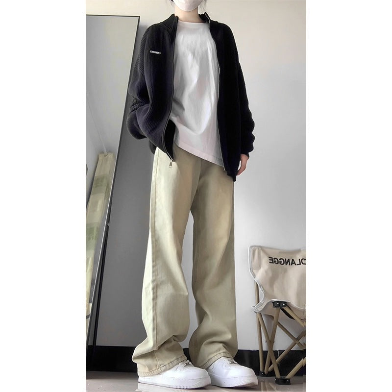 Jeans noirs pour homme, style old-school
