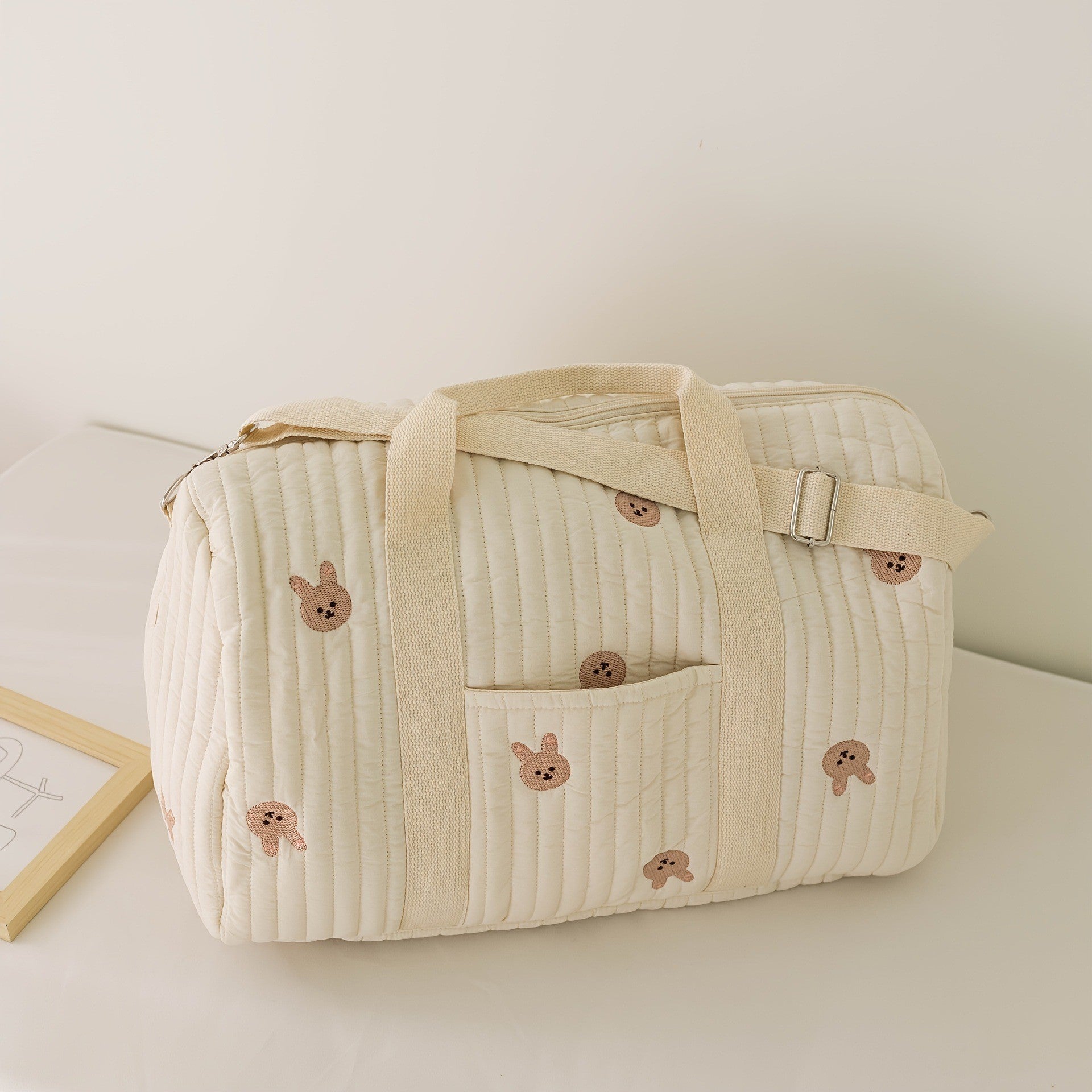 Embroidered Travel Bag Large Capacity Luggage Bag Lightweight Carry-on Handheld Shoulder Bag Boston Bag