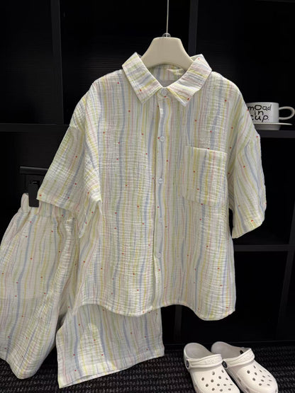 Boys' summer pure cotton short sleeved set