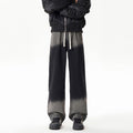 Gradient Drawstring Wide-Leg Jeans for Men