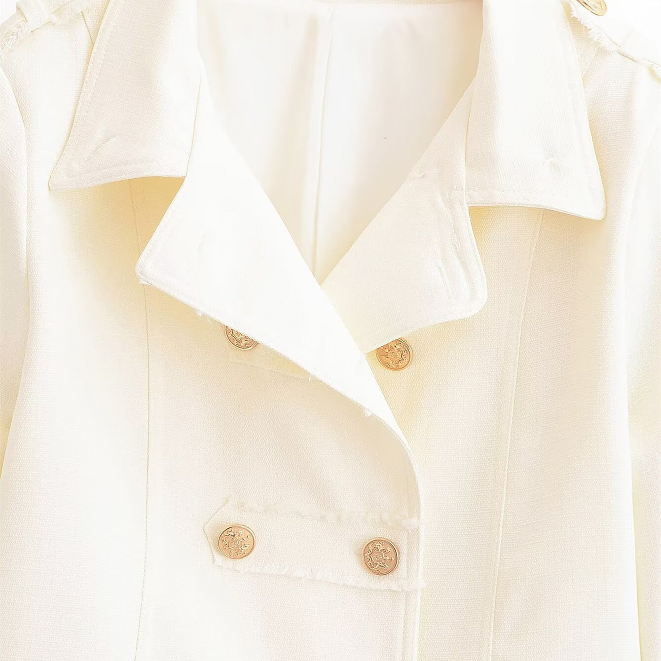 Commuter style gold-plated breasted double breasted jacket