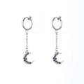 BTS Zheng Haoxi with the same full diamond moon earring pendant Korean version fashion jewelry for men and women