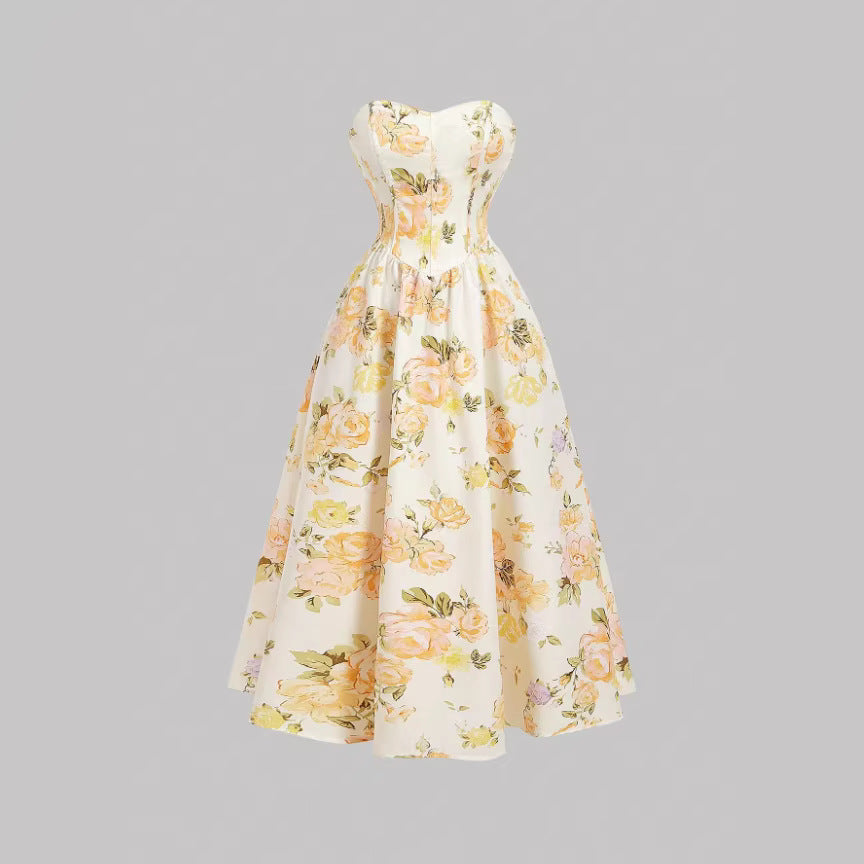 Sleeveless printed dress