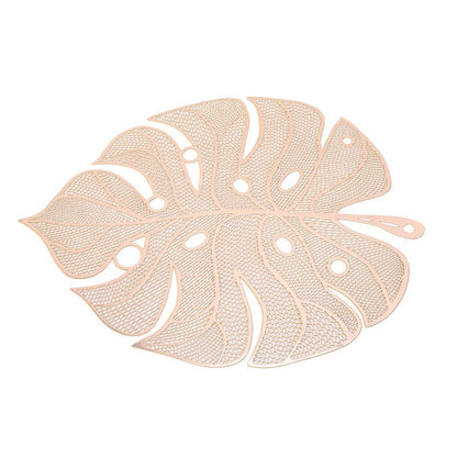 Nappe de table moderne minimaliste estampée et évidée, nappe de table minimaliste en forme de feuille, nappe de bol