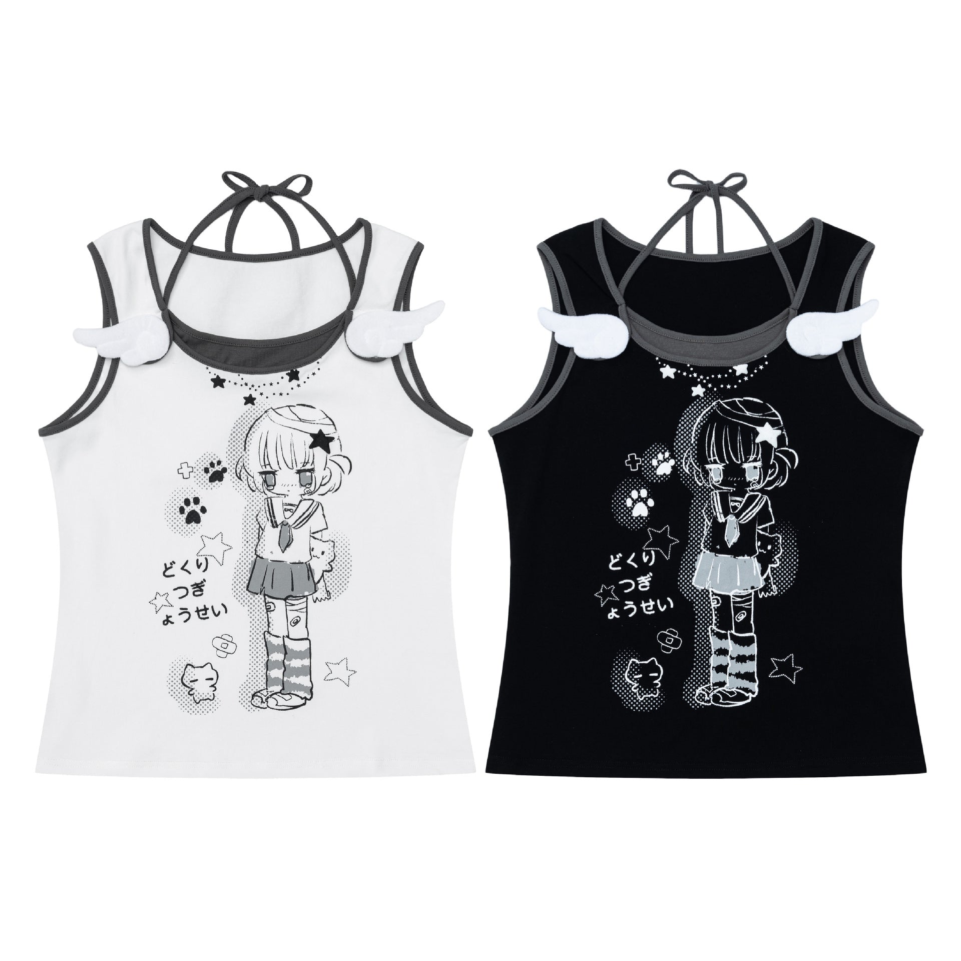 Anime Cartoon Neck Suspender Vest Female