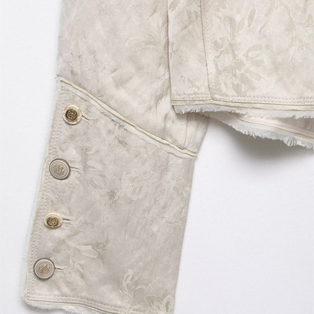 Retro style street jacquard short jacket