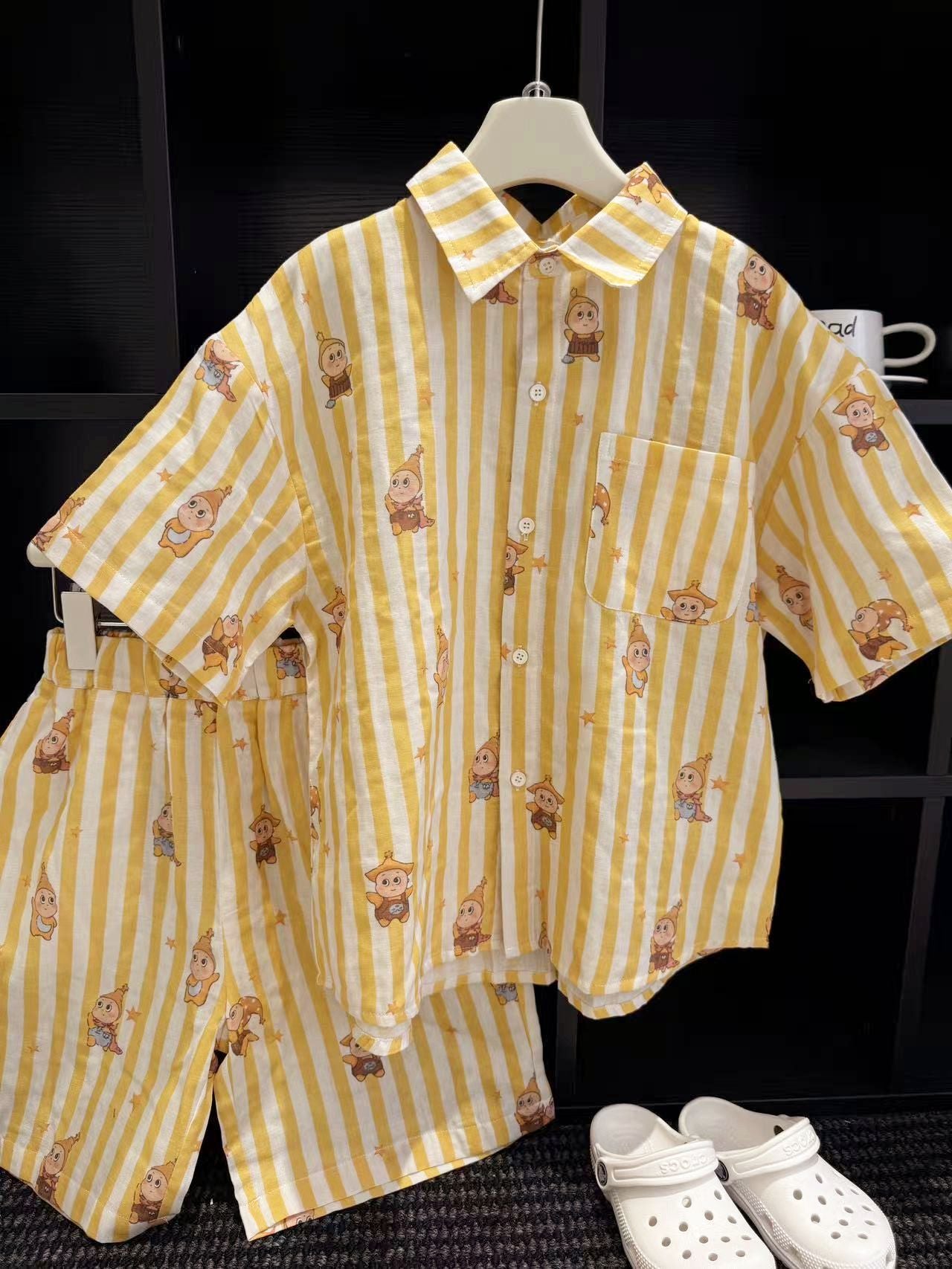Boys' summer pure cotton short sleeved set