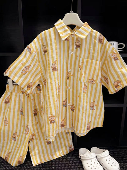 Boys' summer pure cotton short sleeved set