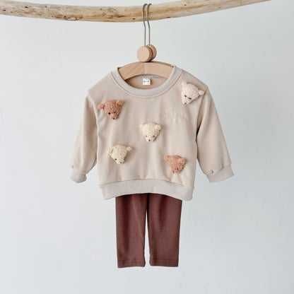 Cartoon long sleeved hoodie and casual pants set