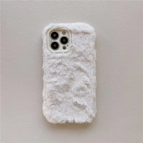 Coque de téléphone Ottwn Candy Color Warm Furry pour iPhone 11 12 13 Pro Max 14 Pro Max 14Plus Protection d'objectif d'appareil photo Housse arrière en TPU souple