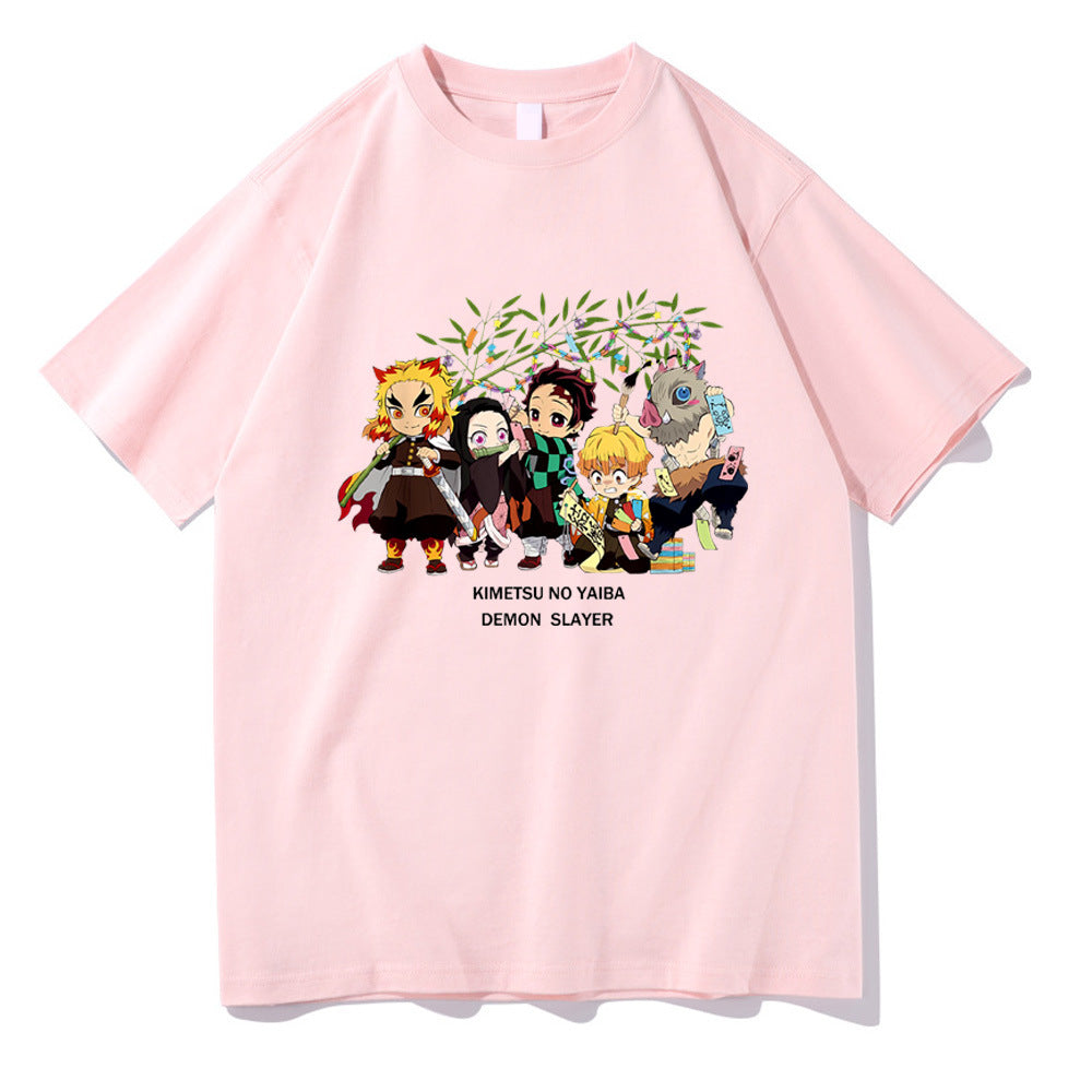 Demon Slayer Anime Print Short Sleeve Top