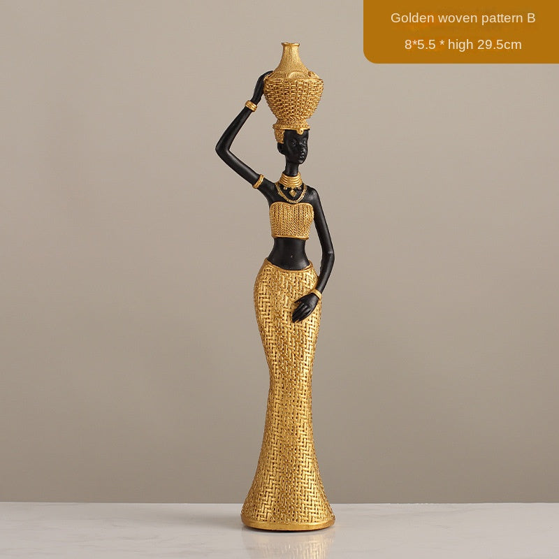 African girls' home resin ornaments and character decorations