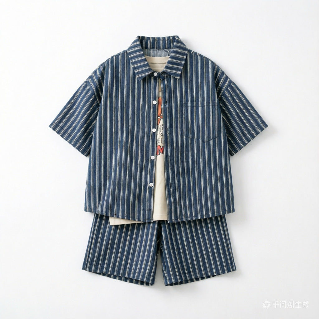 Boys' pure cotton short sleeved set