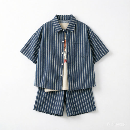 Boys' pure cotton short sleeved set