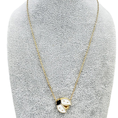 Titanium Steel Beetle Necklace Forest Story Jewelry