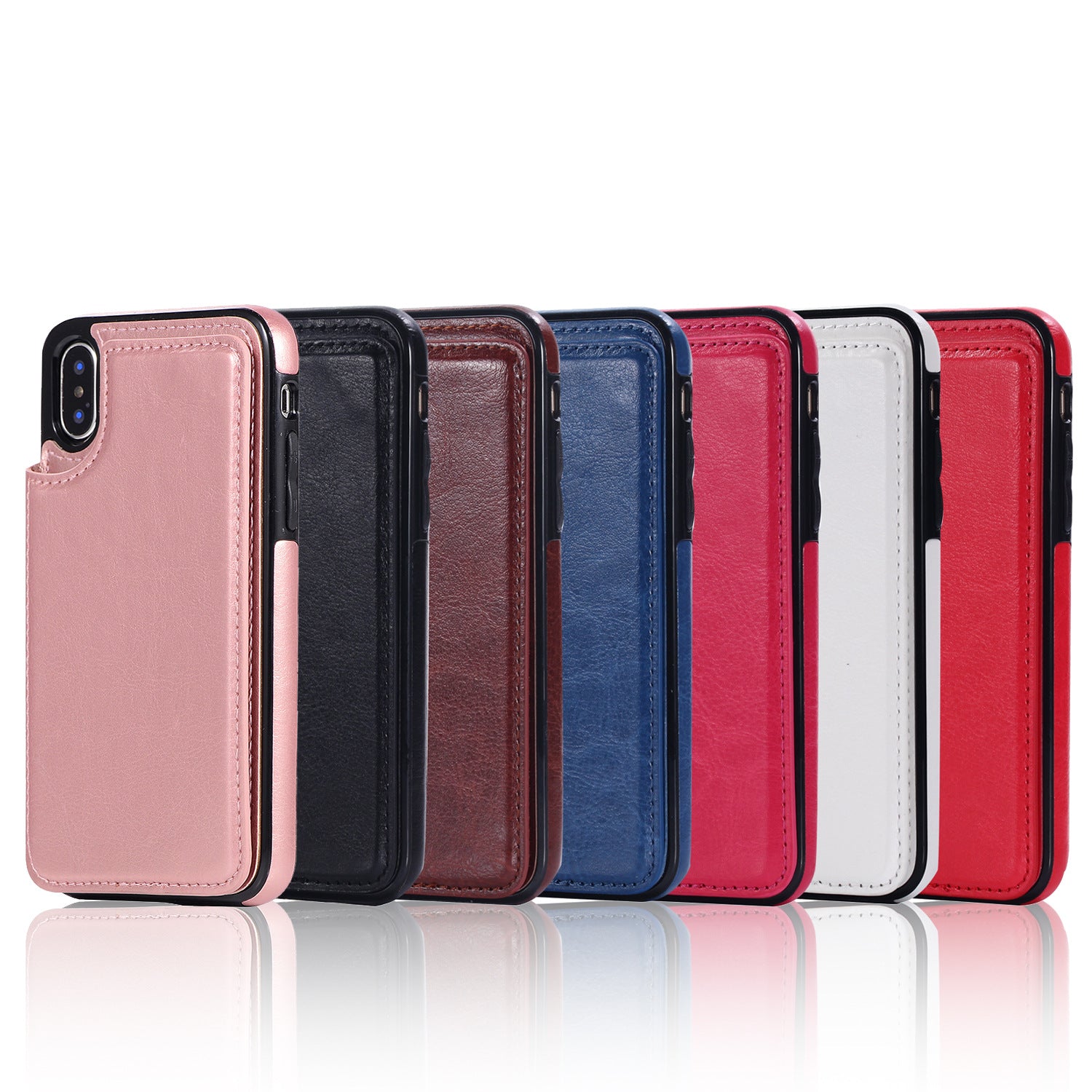 Suitable for iPhone 15 leather case with crazy horse pattern Apple 13PRO phone case flip cover card insertion protective cover