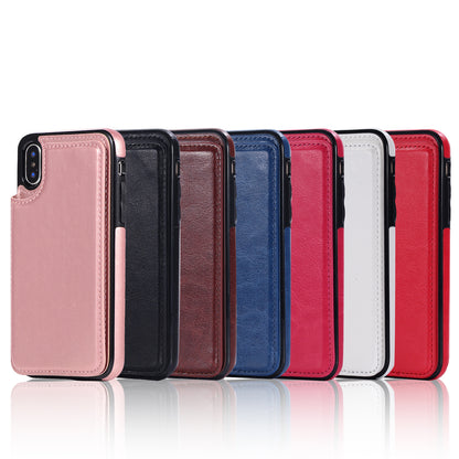 Suitable for iPhone 15 leather case with crazy horse pattern Apple 13PRO phone case flip cover card insertion protective cover