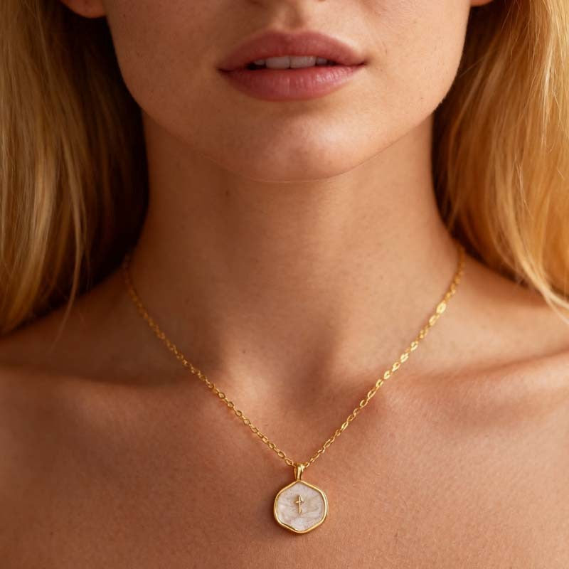 Collier Croix Goutte d'Huile Croix pour Femmes