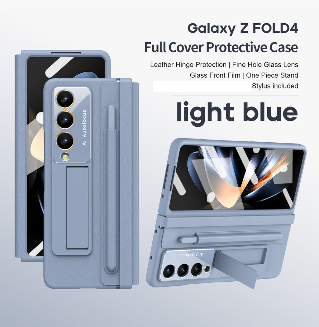 Étui pour Samsung Fold5 FOLD4, coque de protection intégrale en cuir avec charnière et fente pour stylet, adapté à un usage tout-en-un