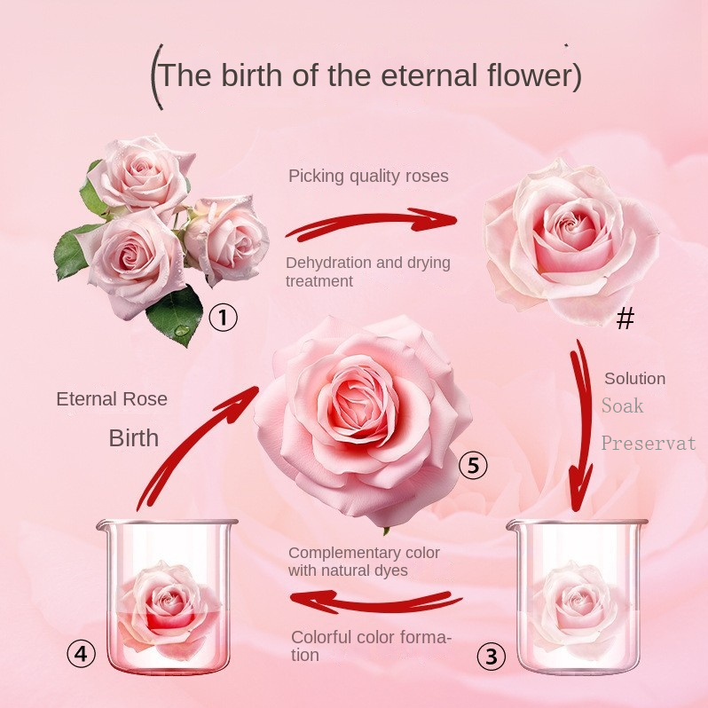 Copy of Eternal Flower Gift Box with Rose and Bear, Double-Door Design, Elegant Jewelry Packaging Box for Valentine's Day