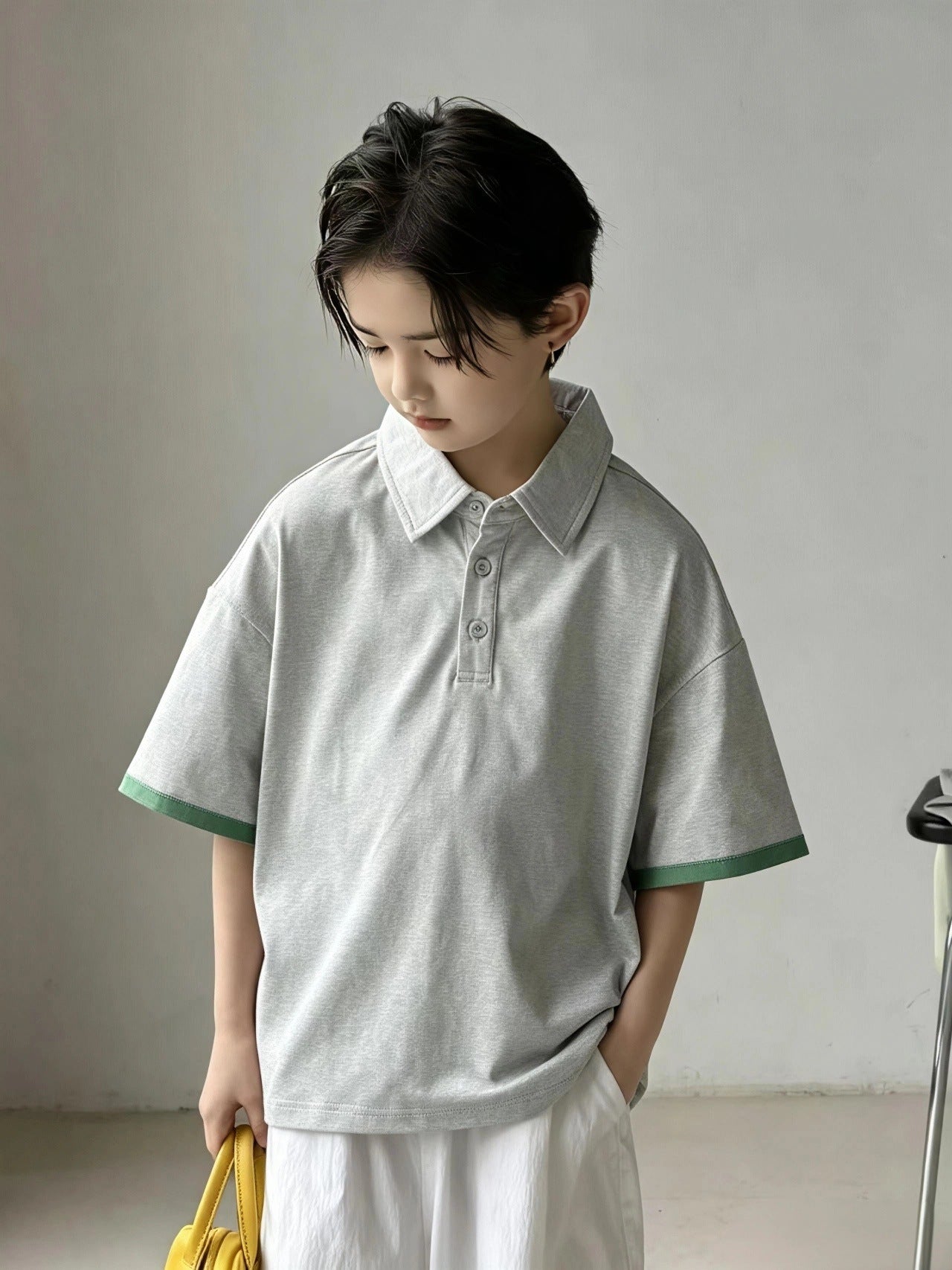 Children's mid sleeved polo shirt