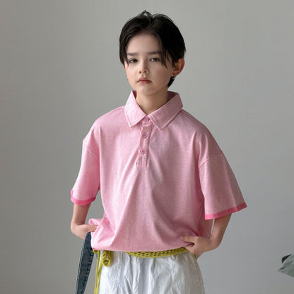 Children's mid sleeved polo shirt