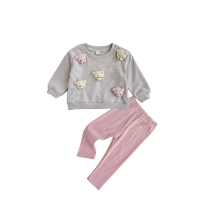 Cartoon long sleeved hoodie and casual pants set