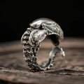 Retro Creative Irregular Ring Minimalist Cool Style Thai Silver Index Finger Ring Fashion Simple High-Grade Adjustable Ring