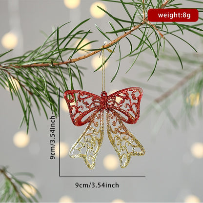 New Christmas Decoration Glitter Acrylic Pendant Transparent Powder Snowflake Charm for Christmas Tree Decoration