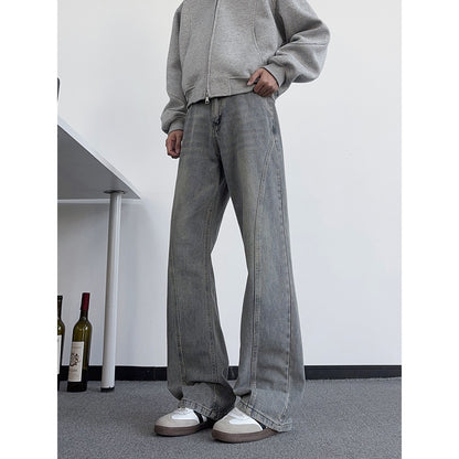 Jeans Men's Trendy Cool Vibe Pants Slim Straight Leg Slightly Flared Trousers