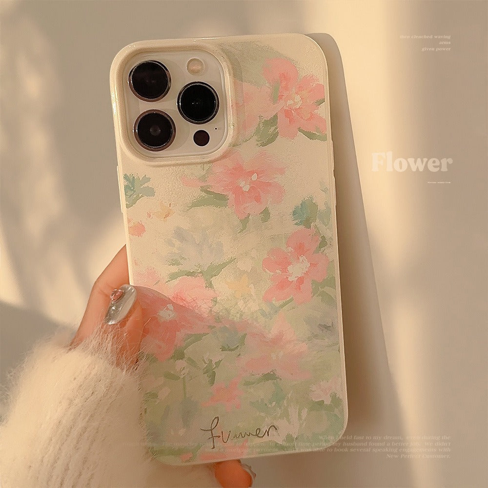 Coque iPhone 15 Peinture à l'Huile Jardin 14 Art 13Pro Silicone Max