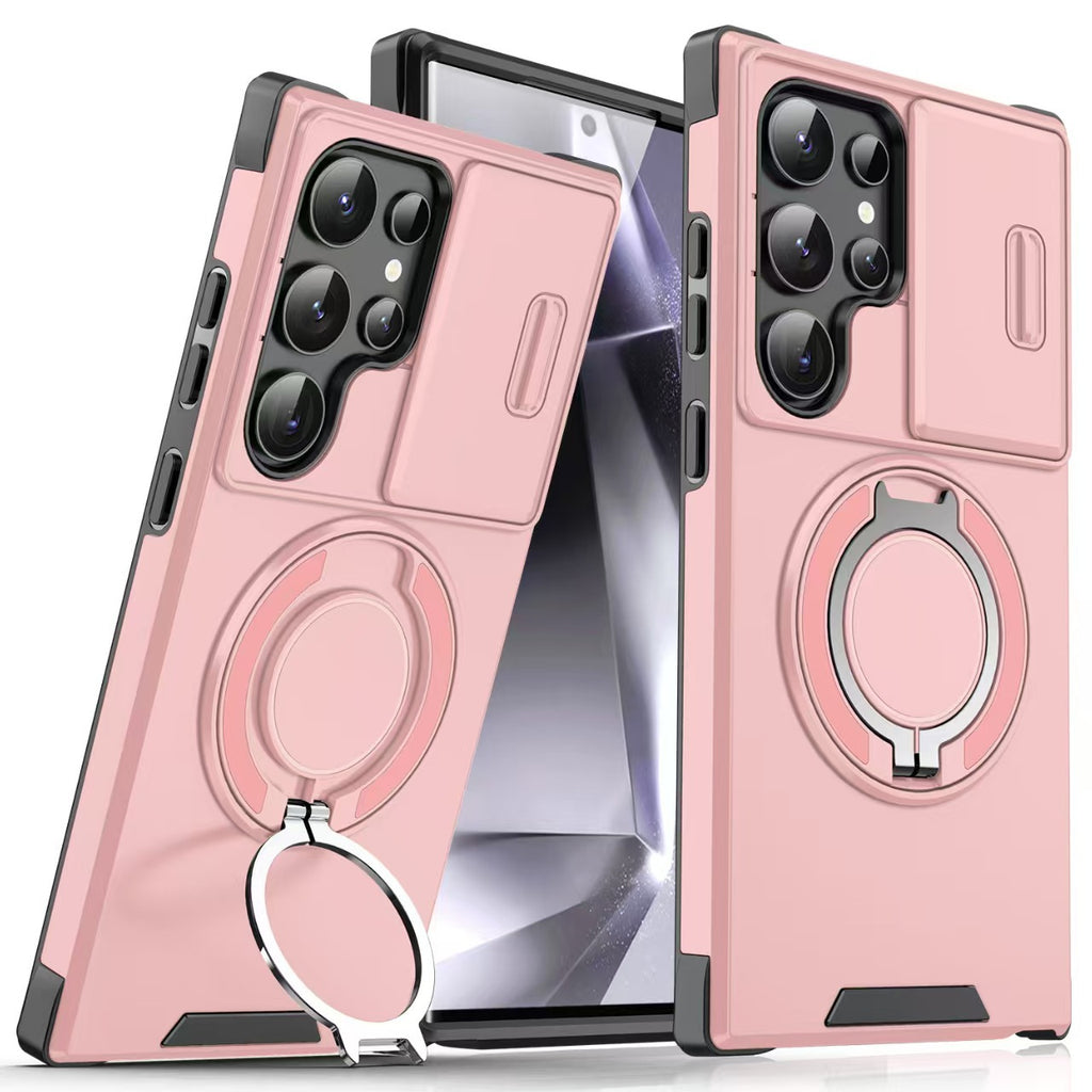 Étui de téléphone rotatif magnétique pour voiture Samsung S26 Ultra Coque avec rabat pour objectif A17 antichoc S25