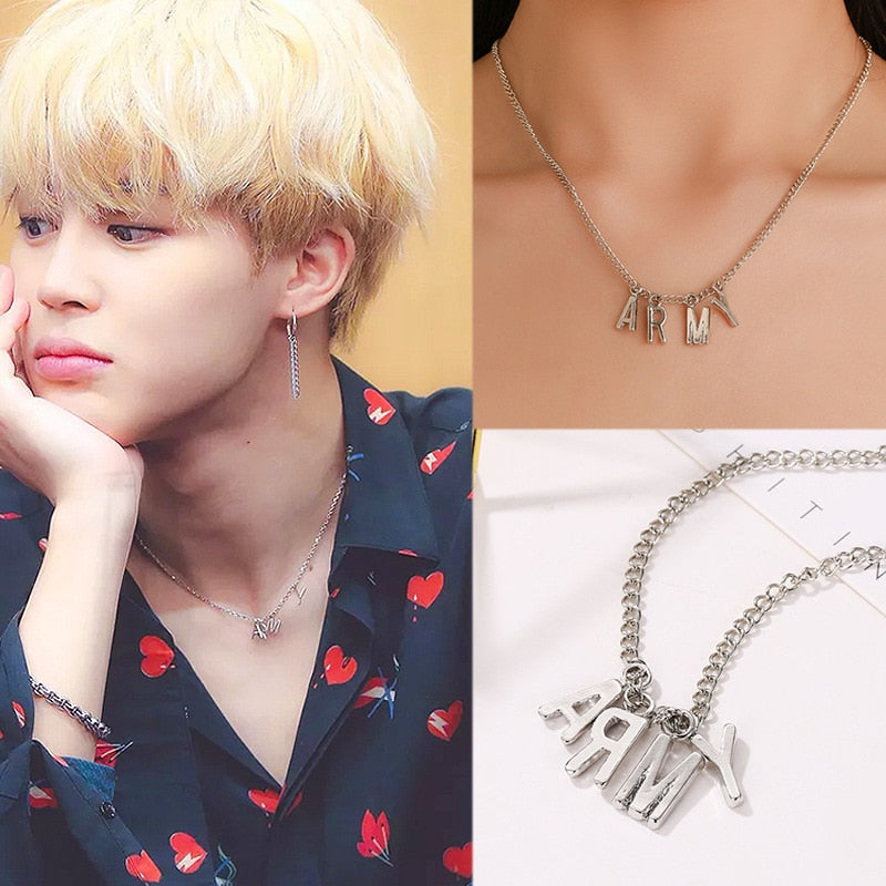 BTS Personal Necklace Park Jimin ARMY Alphabet Necklace