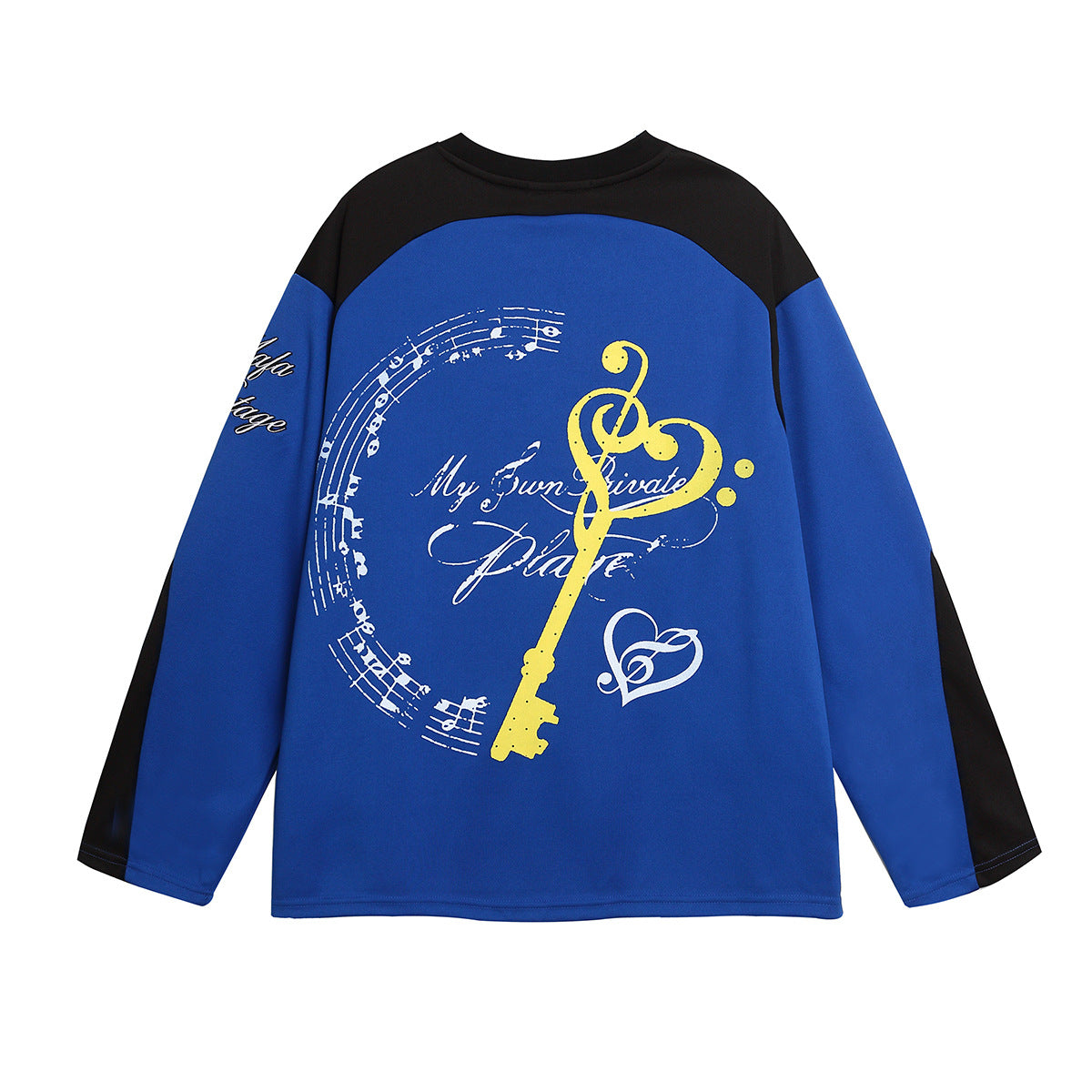 Anime retro color matching sports pullover sweater