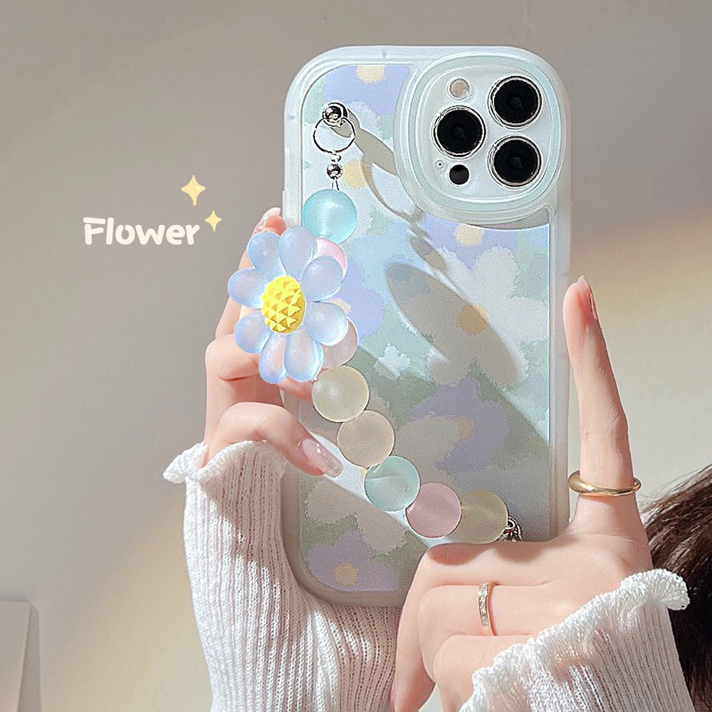 Étui iPhone 14 avec Bracelet Fleur 12 Apple 13promax Vintage 11 Étui X pour 8plus Fée