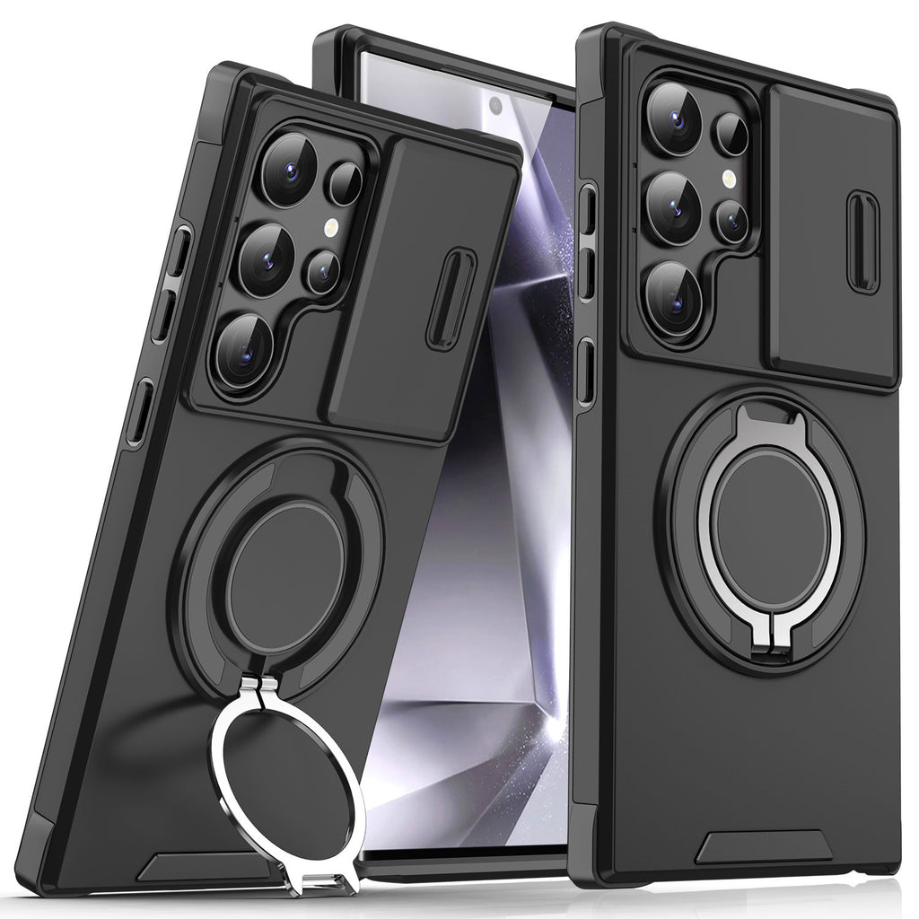 Étui de téléphone rotatif magnétique pour voiture Samsung S26 Ultra Coque avec rabat pour objectif A17 antichoc S25