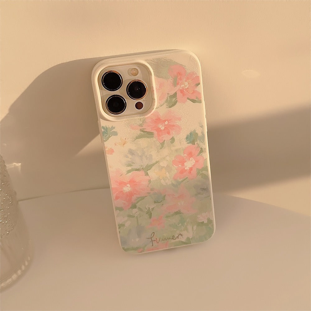 Coque iPhone 15 Peinture à l'Huile Jardin 14 Art 13Pro Silicone Max
