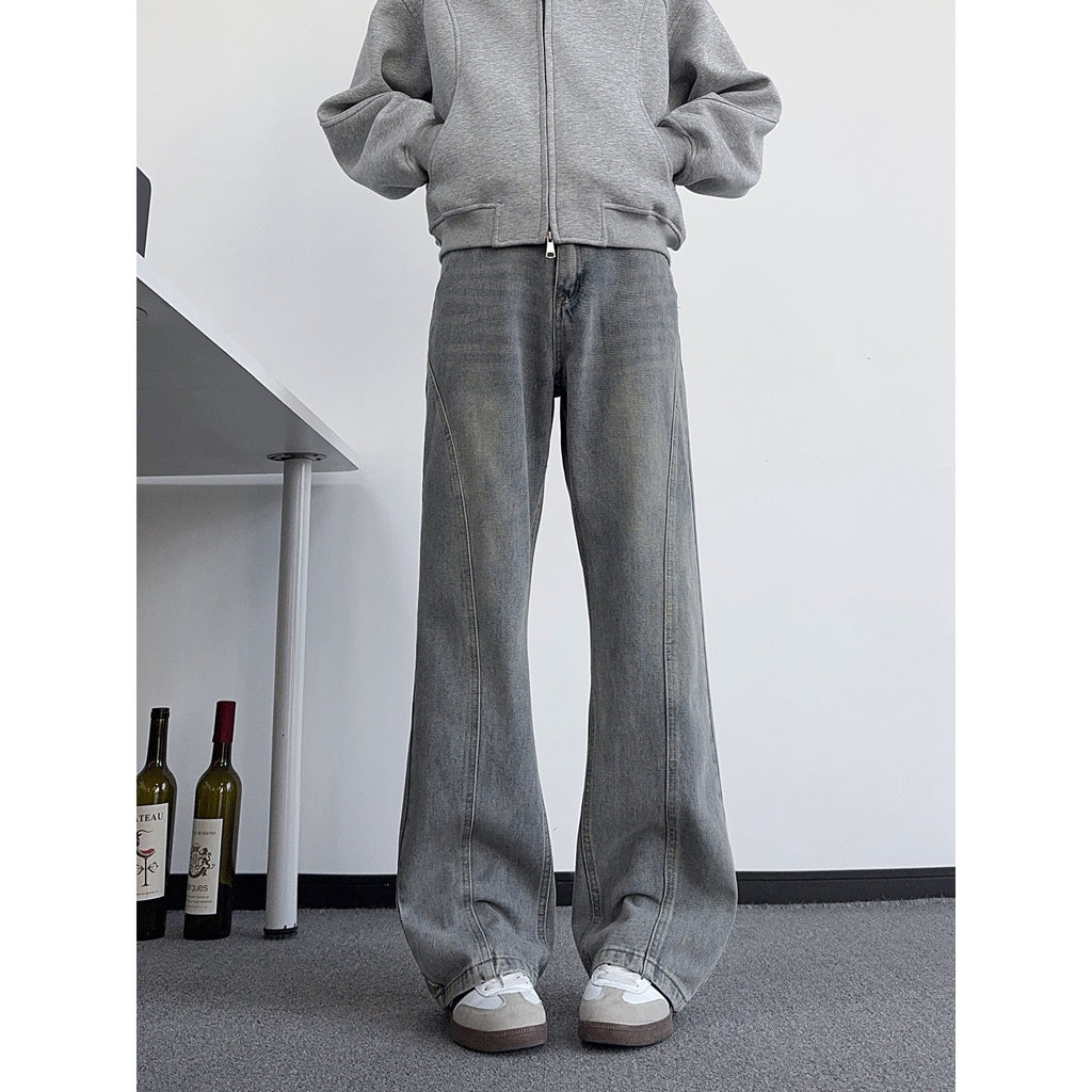 Jeans homme tendance cool coupe slim droite légèrement évasée