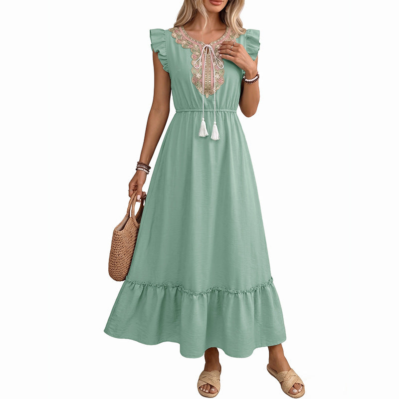 Jupe longue style pompon