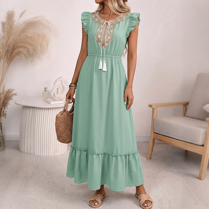 Jupe longue style pompon